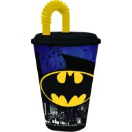 Batman Pahar cu pai Bat Signal, plastic, 430 ml