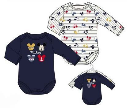 Disney Mickey bebeluși body, combidress set de 2