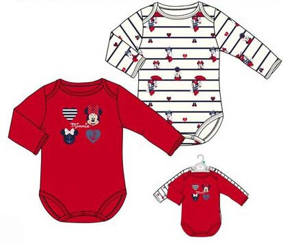 Disney Minnie bebeluși body, combidress set de 2