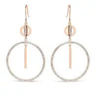 Victoria Cercei rotunzi rose gold cu pietre albe