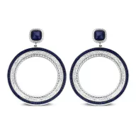 Victoria Cercei argintii cu pietre albastre și albe