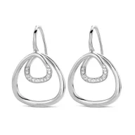 Victoria Cercei de culoare argintie cu pietre albe