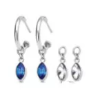 Victoria Cercei de culoare argintie cu pietre albastre și albe