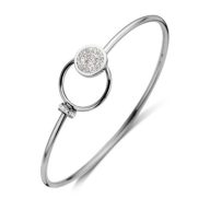Victoria Brățară de culoare argintie cu pietre albe