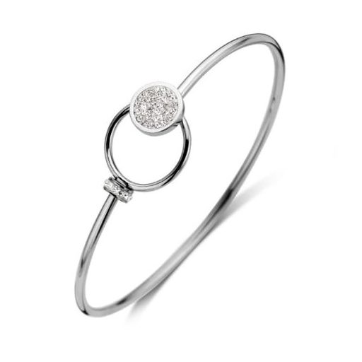 Victoria Brățară de culoare argintie cu pietre albe