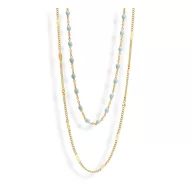 Victoria Colier cu mărgele albastre de culoare aurie