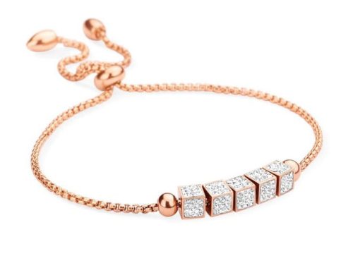 Victoria rose gold rose gold color cu piatră albă Cub brățară