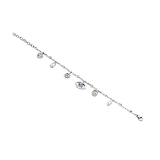 Victoria Brățară ochi din piatră de culoare argintie