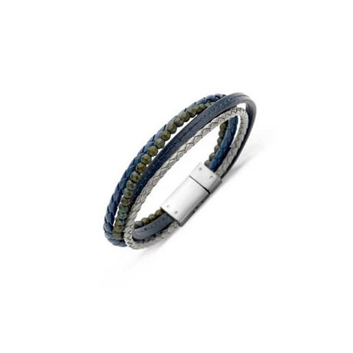 Victoria Brățară din piele pentru bărbați albastră