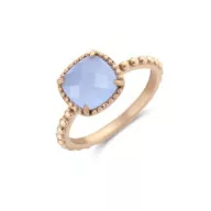 Victoria Inel cu piatră albastră în culoare roz aurie