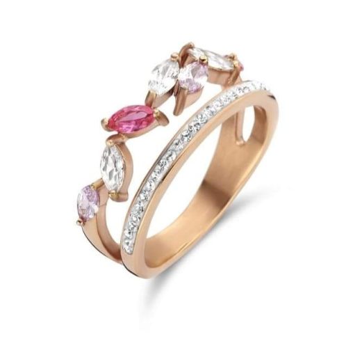 Victoria rose gold culoare Colorat inel cu piatră