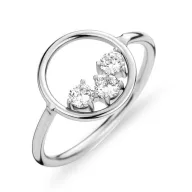 Victoria Inel argintiu cu pietre albe