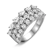 Victoria Inel argintiu cu pietre albe