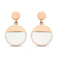 Victoria Cercei de culoare aur roz cu model alb