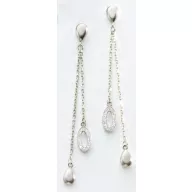 Victoria Cercei argintii cu pietre albe