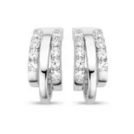 Victoria Cercei de culoare argintie cu pietre albe