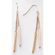 Victoria Cercei de culoare rose gold cu model alb