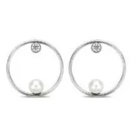 Victoria Cercei din perlă albă de culoare argintie