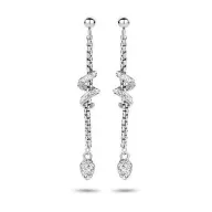 Victoria Cercei spirală argintii cu pietre albe