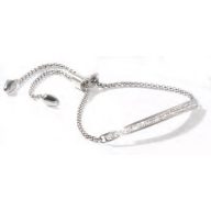 Victoria Brățară de culoare argintie cu pietre albe
