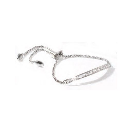 Victoria Brățară de culoare argintie cu pietre albe