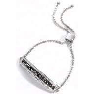 Victoria Brățară din argint cu pietre negre și albe