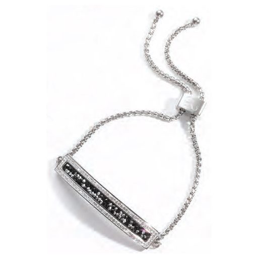 Victoria Brățară din argint cu pietre negre și albe