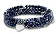 Victoria Inimă medalion albastru brățară cu perle
