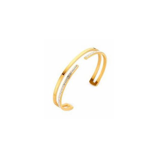 Victoria Brățară aurie cu pietre albe