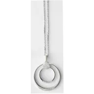 Victoria Lanț cu piatră albă de culoare argintie