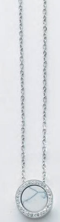 Victoria Argintiu cu model alb colorat colier