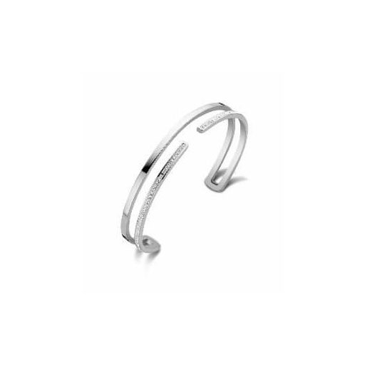 Victoria Brățară de culoare argintie cu piatră albă