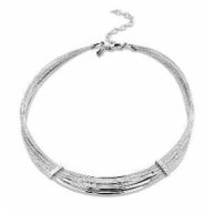 Victoria Colier argintiu cu pietre albe