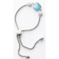 Victoria Brățară argintie cu piatră albastră, albă