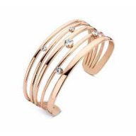 Victoria Brățară rozé auriu cu pietre albe