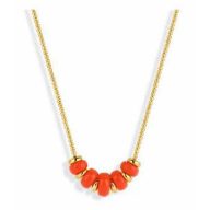 Victoria Colier auriu cu mărgele roșii