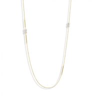 Victoria Colier cu perle albe de culoare aurie