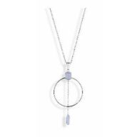 Victoria Colier cu piatră albastră de culoare argintie