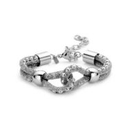 Victoria Brățară Groasă din Plasă de Culoare Argintie