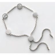 Victoria Brățară din argint cu model alb și pietre