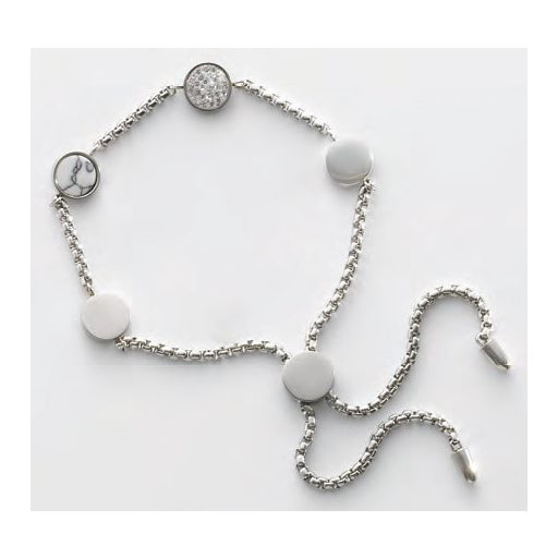 Victoria Brățară din argint cu model alb și pietre