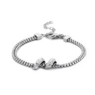 Victoria Brățară de culoare argintie cu pietre albe