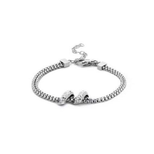 Victoria Brățară de culoare argintie cu pietre albe