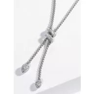 Victoria Colier cu piatră albă, culoare argintie