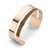 Victoria Brățară cu pietre negre de culoare aur roz