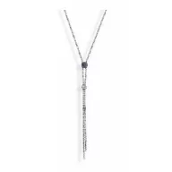 Victoria Colier cu pietre alb-negru argintiu