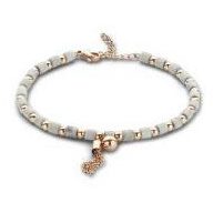 Victoria Brățară cu perle albe, culoare aur roz