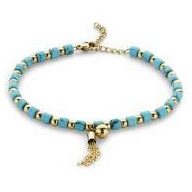 Victoria Brățară aurie cu mărgele albastre