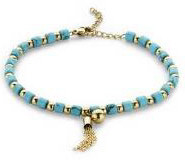 Victoria Culoare aurie albastru brățară cu perle