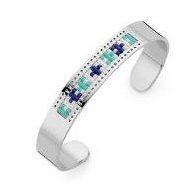 Victoria Brățară argintie cu pietre colorate